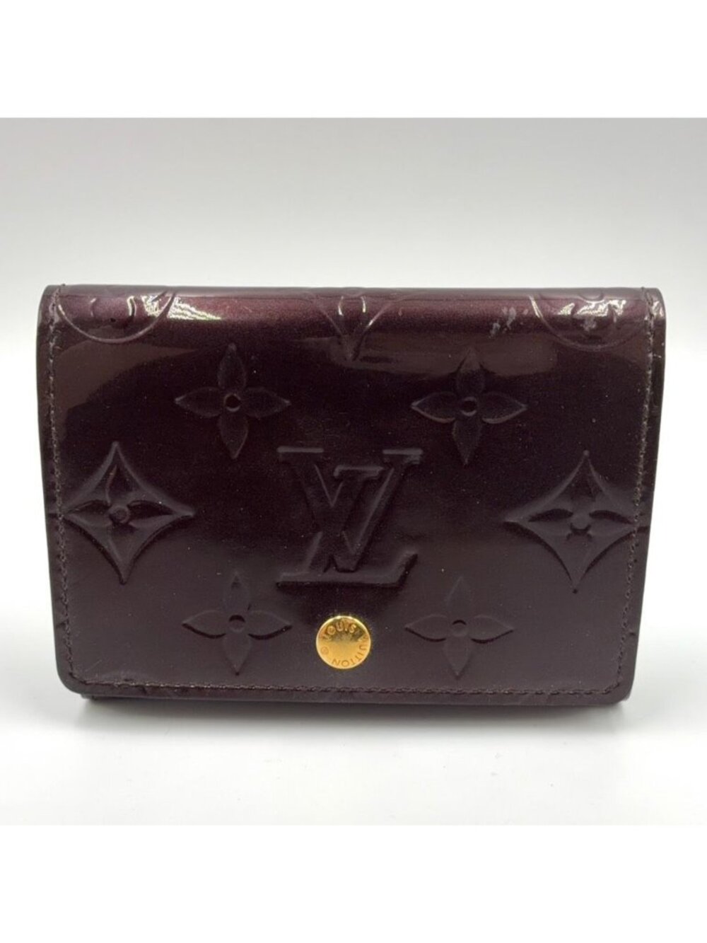Louis Vuitton Envelope Business Card Holder Monogram Vernis Amarante Patent
